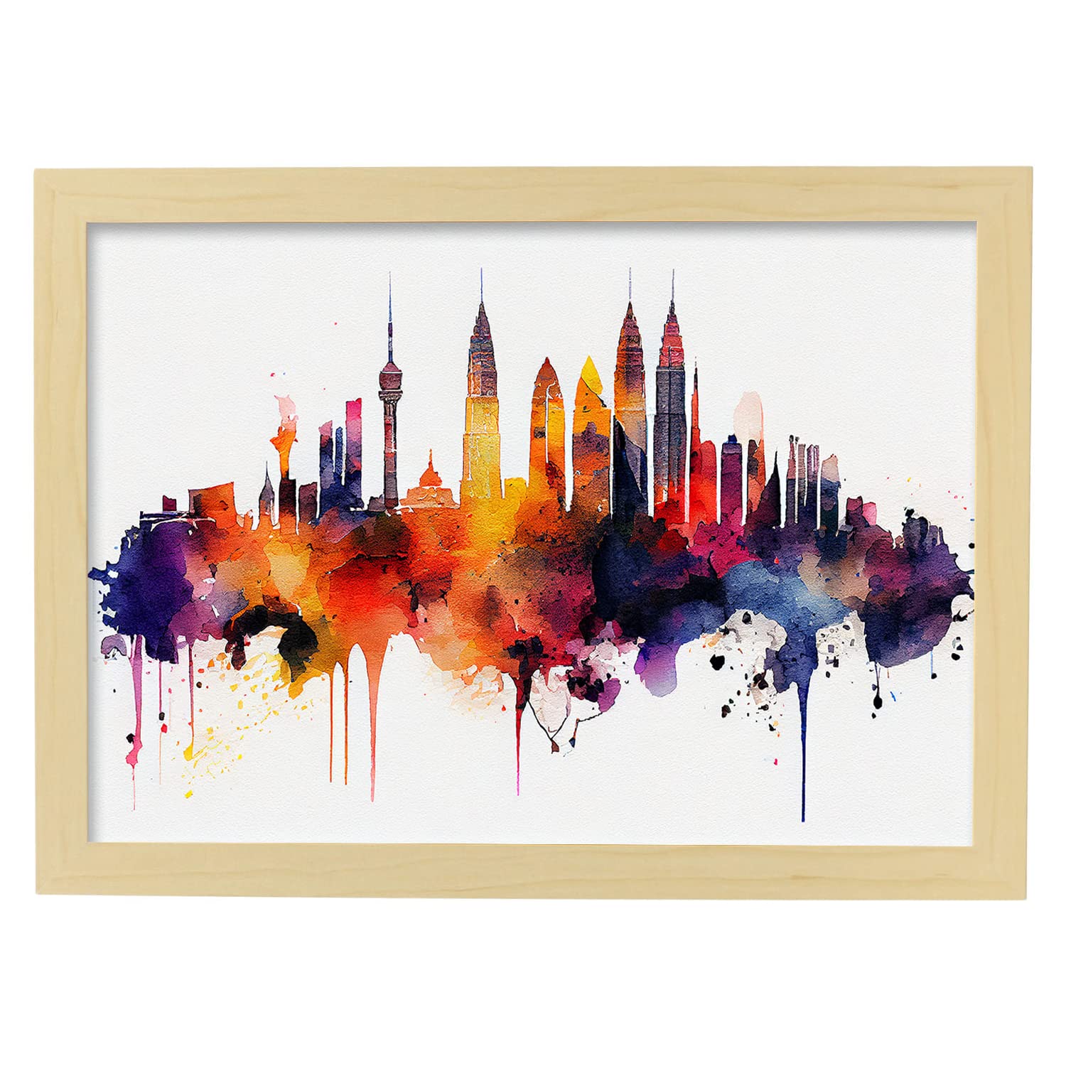 Impression d'affiche d'art mural de voyage à Kuala Lumpur, en Malaisie - France