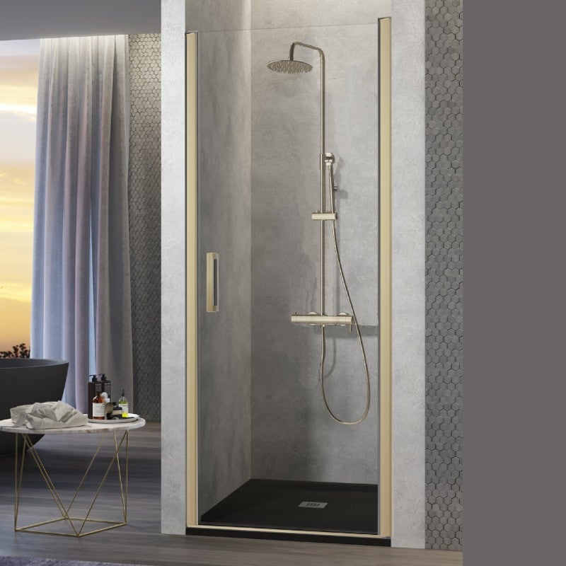 Mampara ducha abatible nardi ancho 65-69 cm oro cepillado