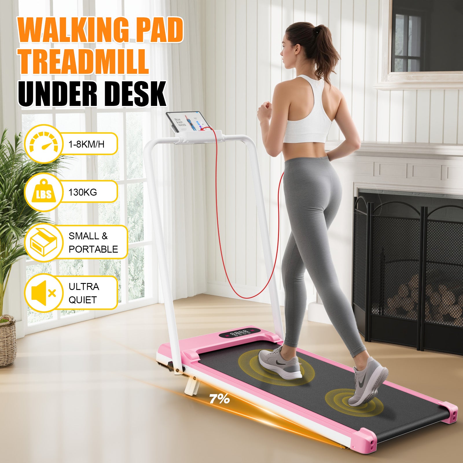 Tapis Roulant Pieghevole 3 In 1 HomeTro Con Inclinazione 7% - 2,5 HP, Silenzioso, 12 Modalità HIIT, Display LED, Per Casa E Ufficio