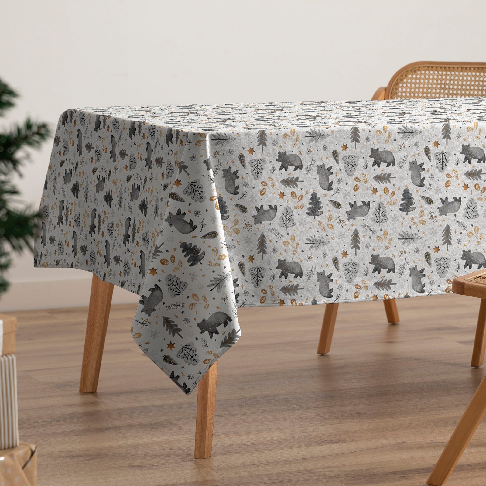 Tovaglia natalizia antimacchia rettangolare in tessuto di cotone 160x100 cm - Cheer - 3