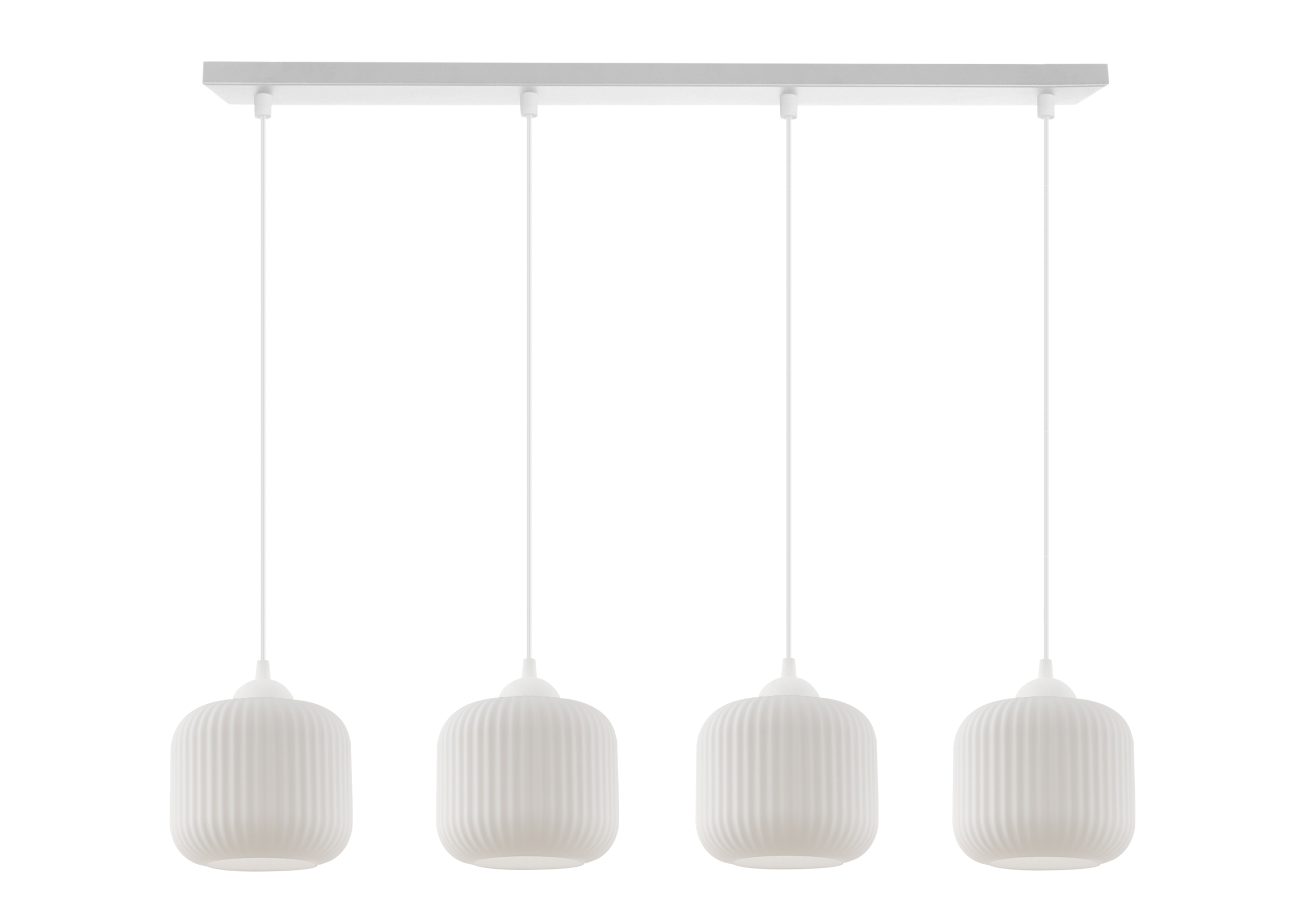 Lampa sufitowa wisząca Riffle loft 4xE27 klosz walec biały Light Home LH