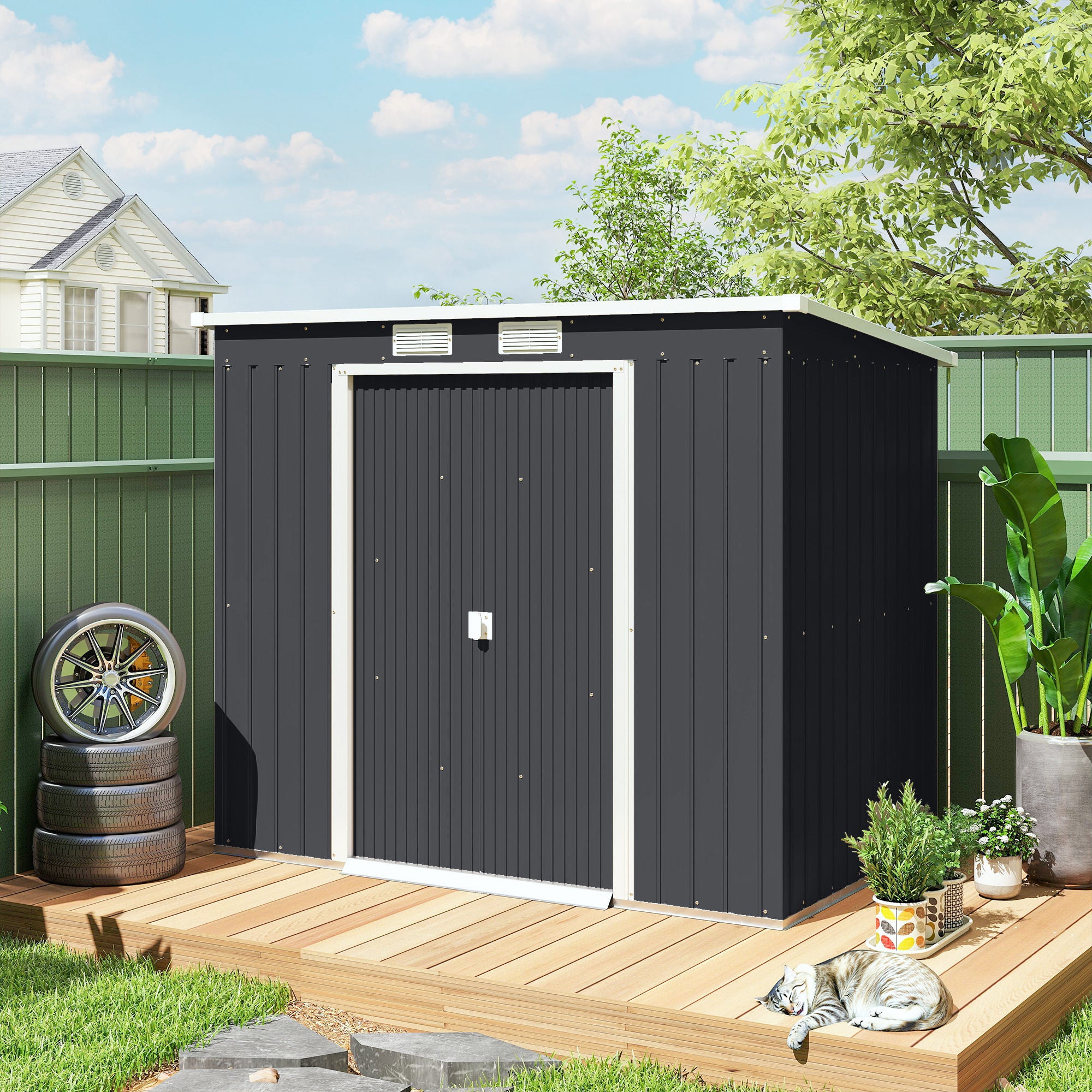 Abri de jardin acier galvanisé Outsunny 2,8 m² - 9