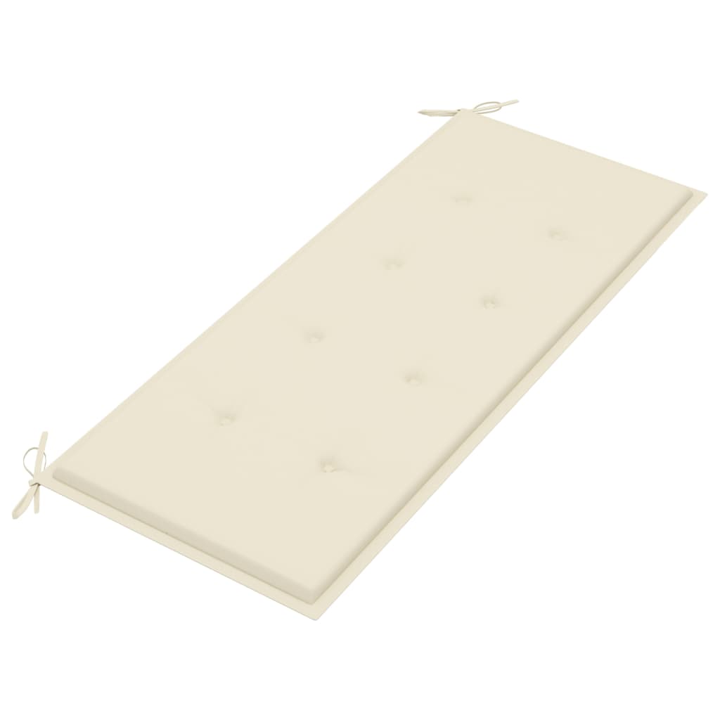 Banc de jardin empilable et coussin 128,5cm Bois de teck massif 16 - 6