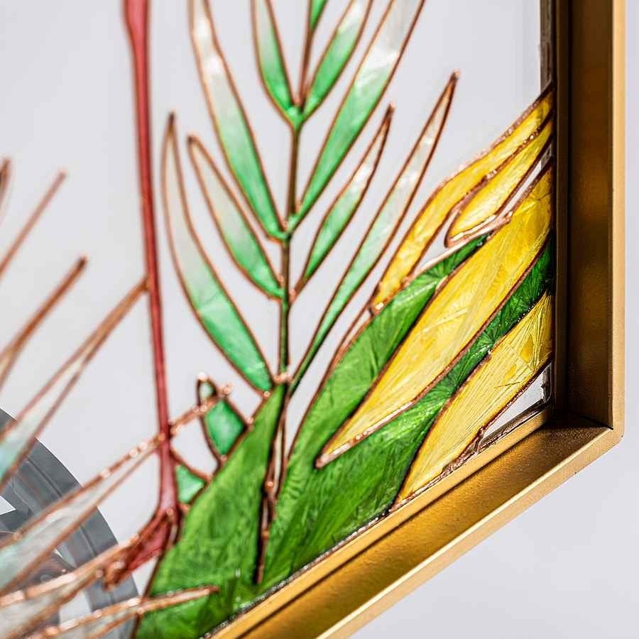 Paire de peintures modèle FLAMENCOS encadré or Burkina - 2