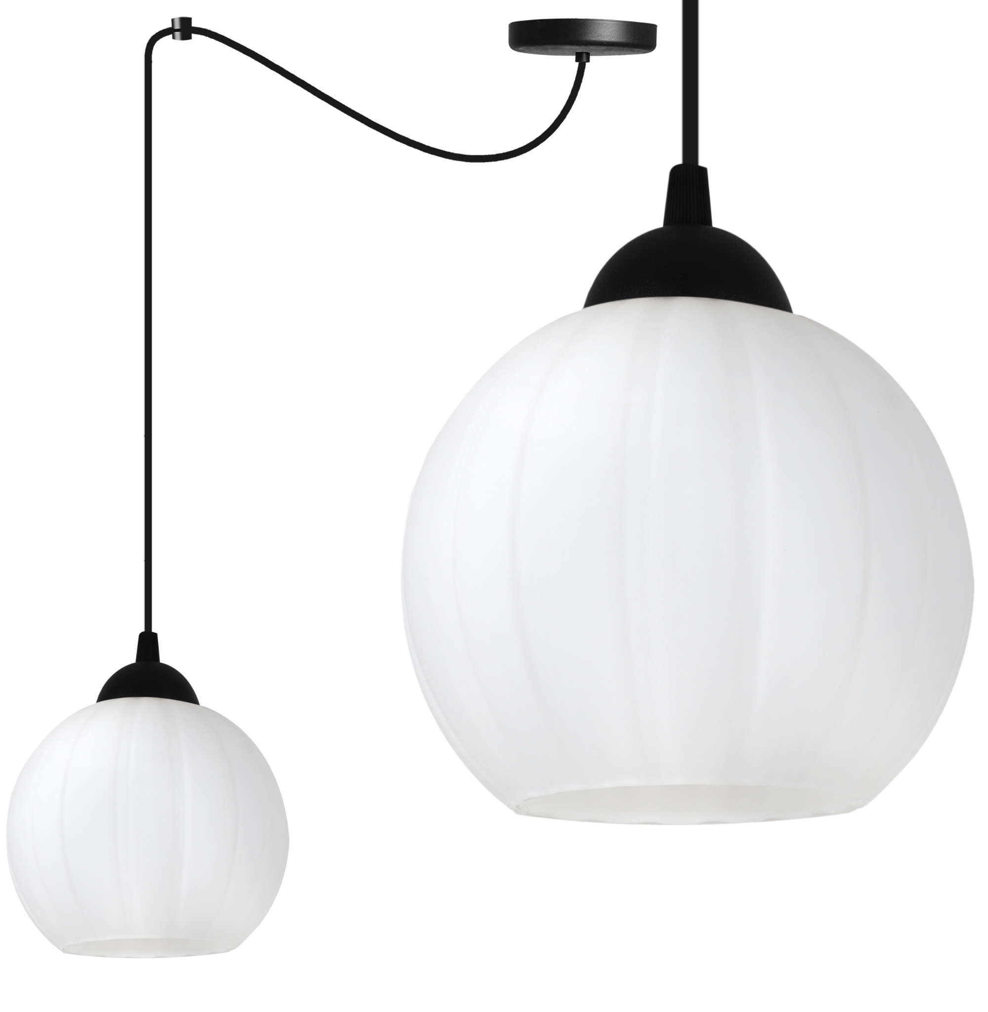 Lampa sufitowa wisząca Costa Pająk loft 1xE27 klosz kula biała Light Home LH