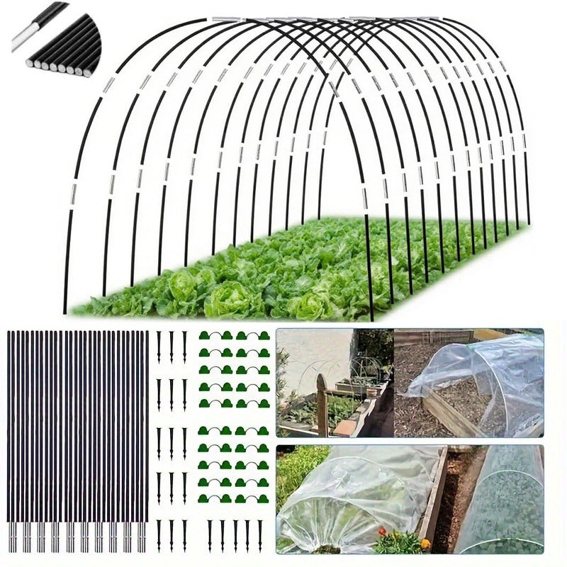 Arceaux De Serre En Fibre De Verre - Lot De 24 Pièces - Vert, 42,8 Cm - Pour Jardin Surélevé Et Protection Des Plantes