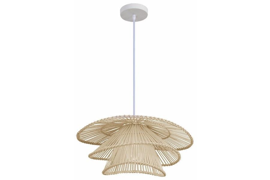 Lampa wisząca Hima brąz 1xE27x40W wym: 120 x 45,5 x 45,5 cm wiklina / rattan / słoma Reality