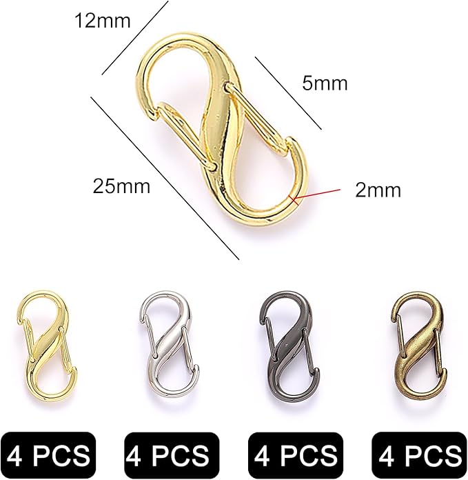 16 Pièces Double Clip à Ressort, Double Mousqueton, Clip Antivol pour sac à dos pour l'extérieur, la Randonnée et le Camping - 6