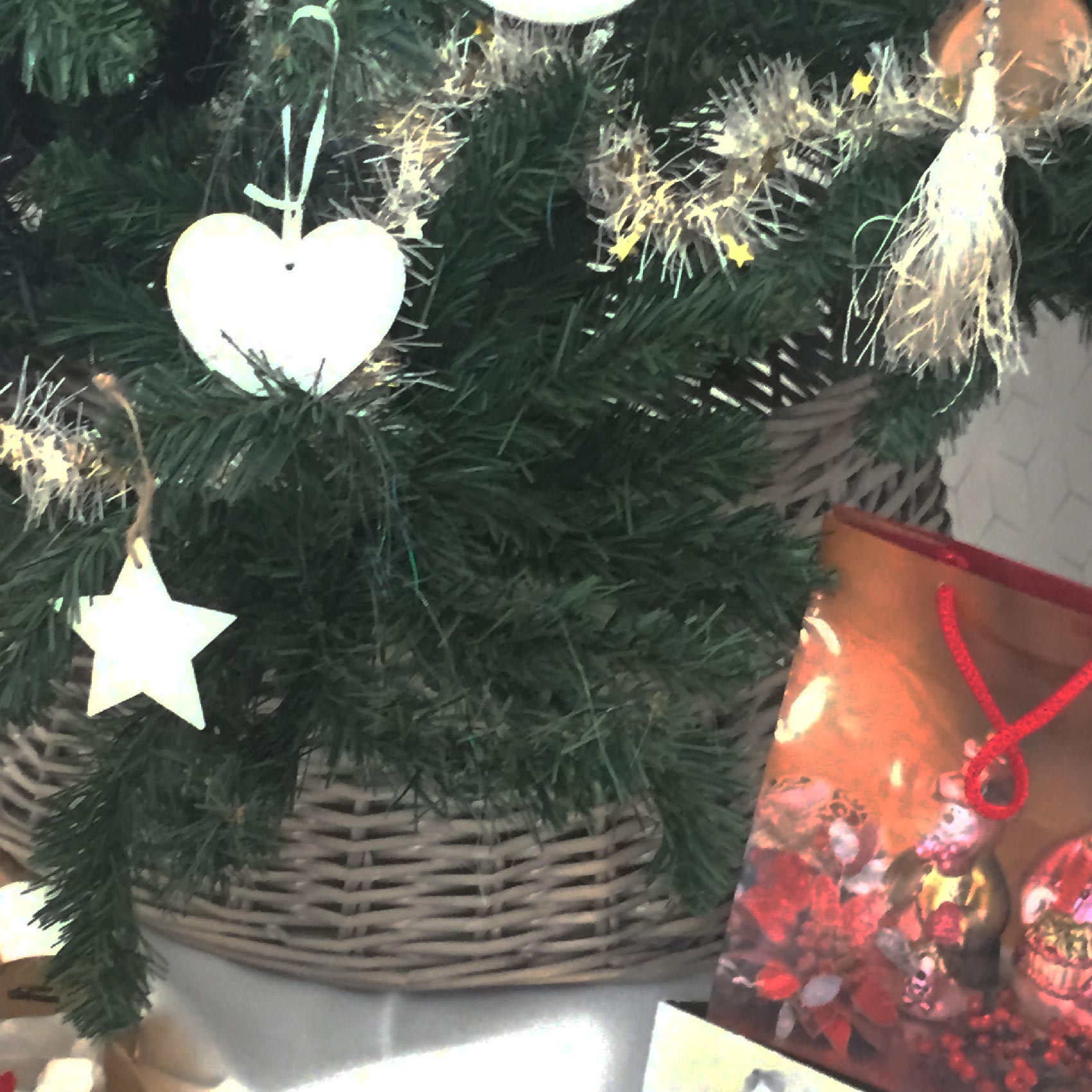 Cache pied de sapin en osier D56cm Gris - FEERIC CHRISTMAS - 6