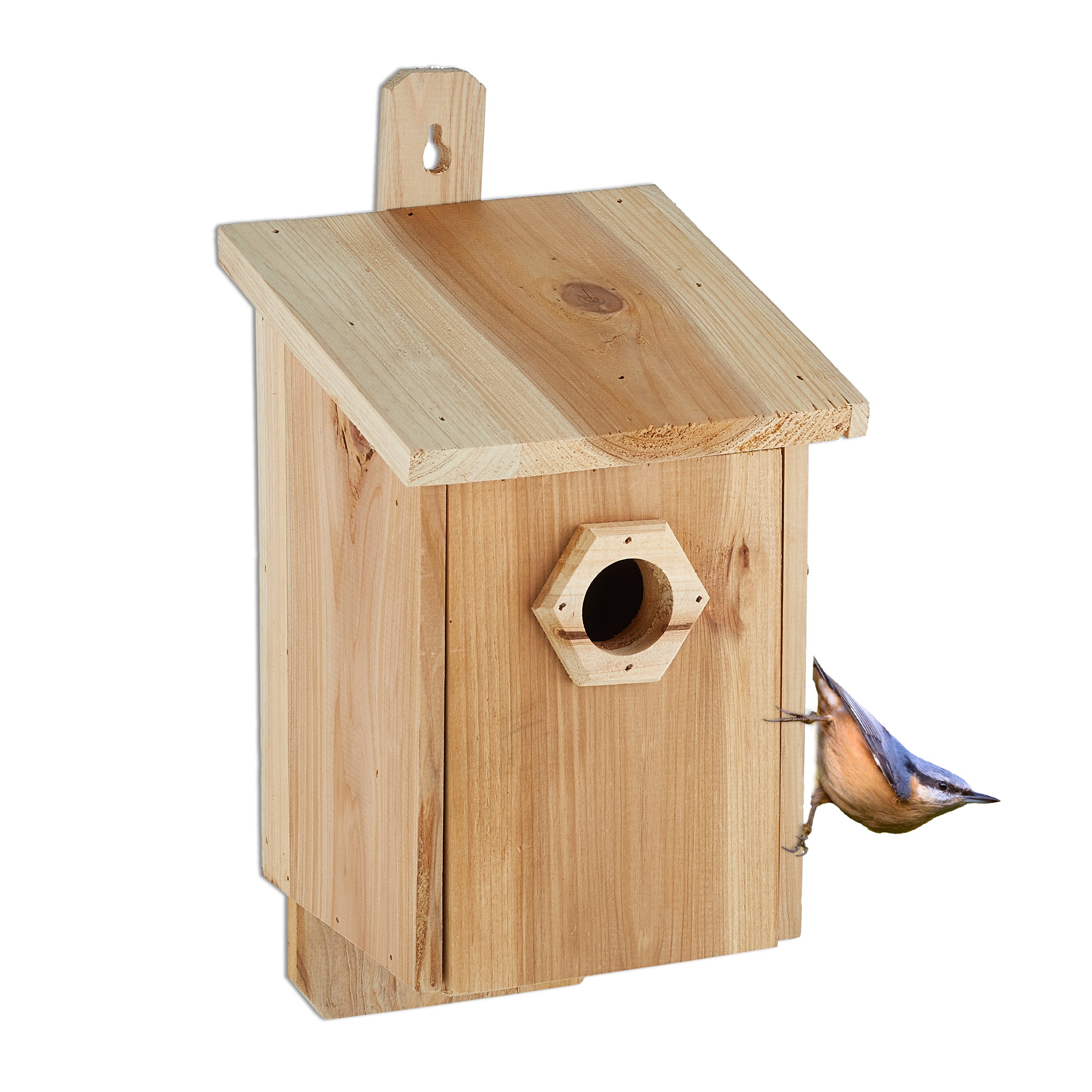 Windhager Wildkogel Cassetta Nido Per Uccelli In Legno Di Betulla – Foro 28 Mm Per Cince, Tetto Rimovibile, Da Appendere