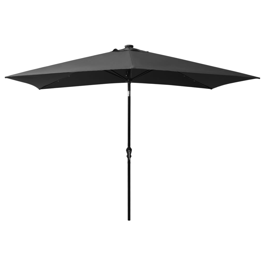 Parasol avec LED et mât en acier Anthracite 2x3 m - 5