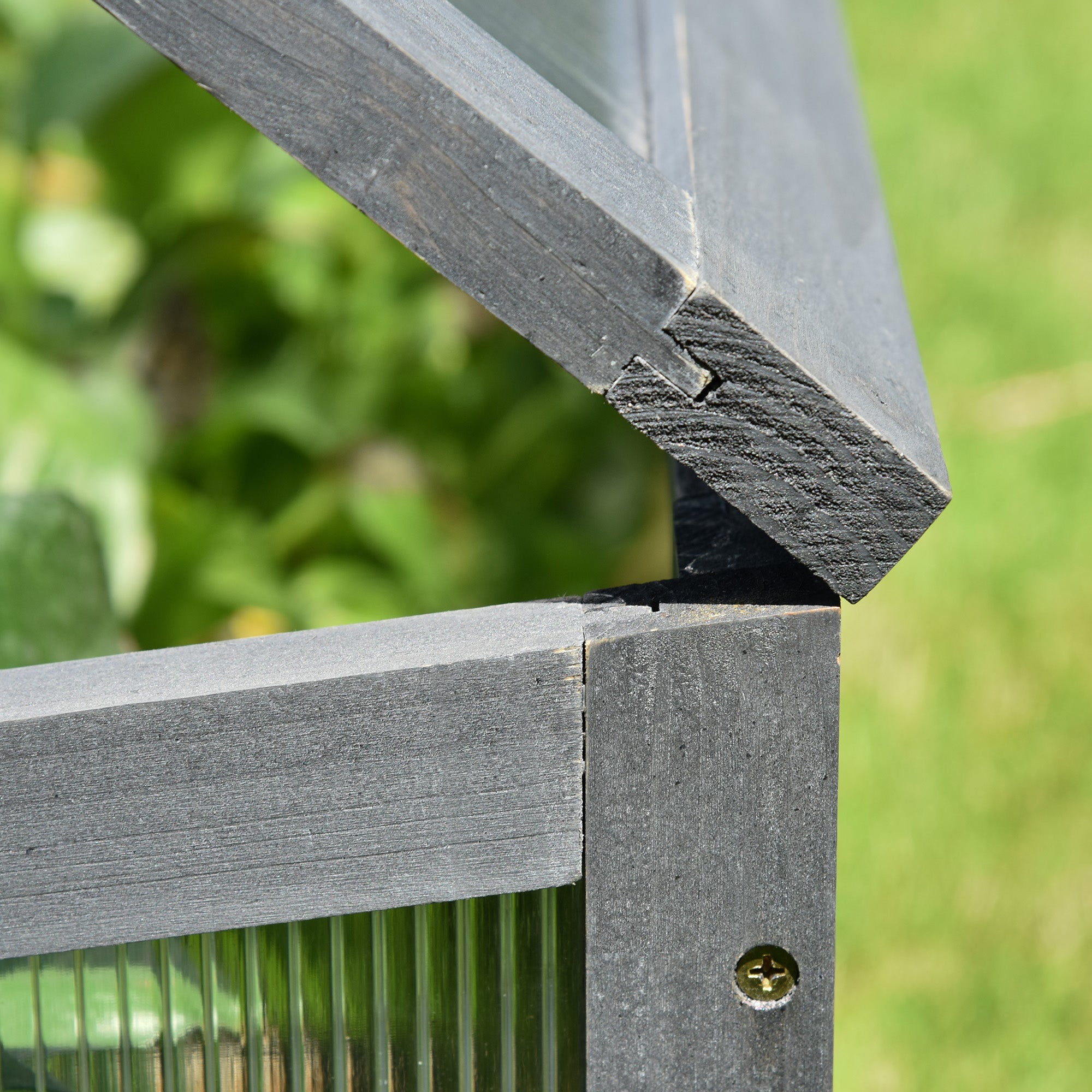 Châssis froid bois mini serre 100x65x40 cm bâche protection UV bac surélevé gris jardin extérieur - 7