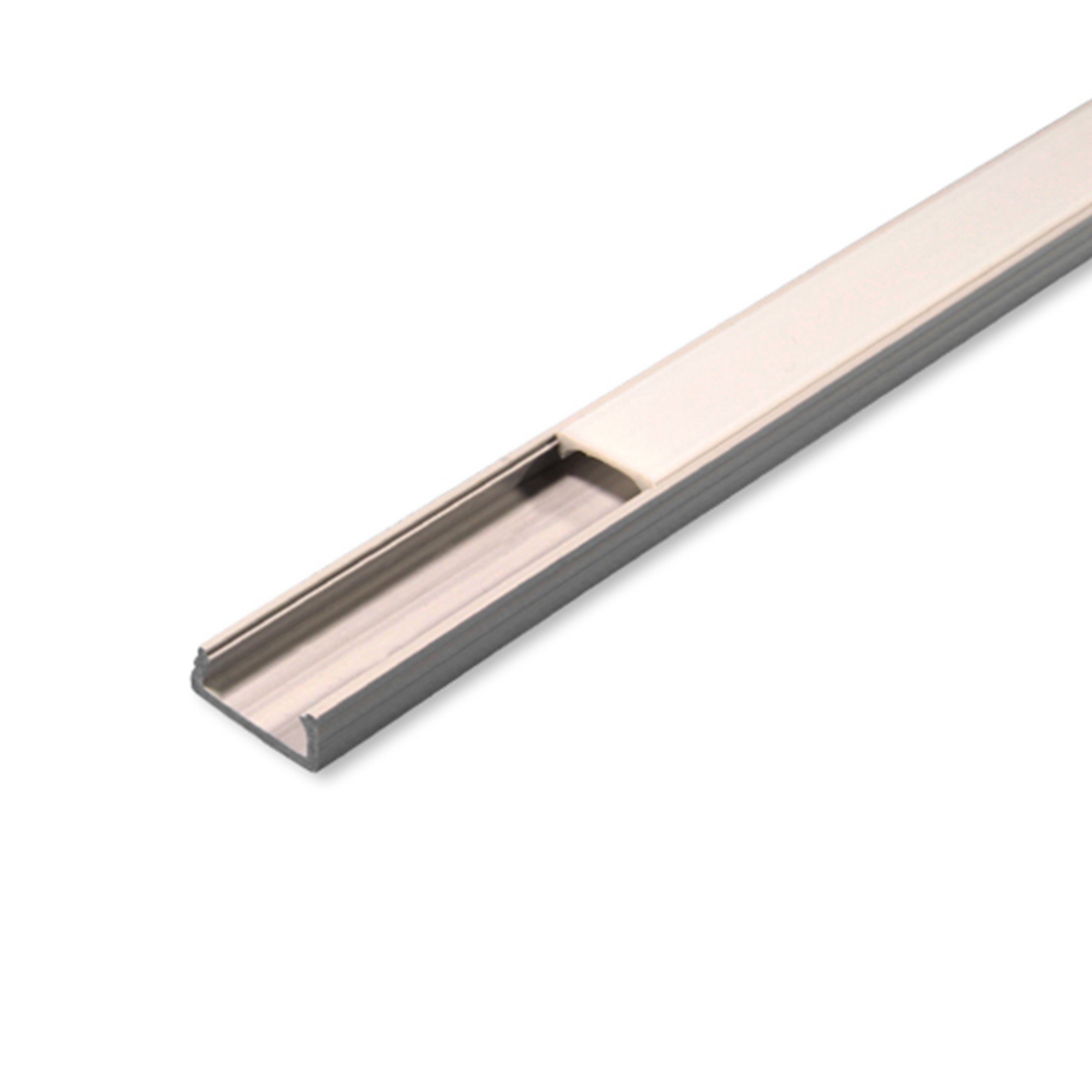 Profil do taśm LED PCV Slim 16x7 1m szary z mlecznym kloszem MasterLED