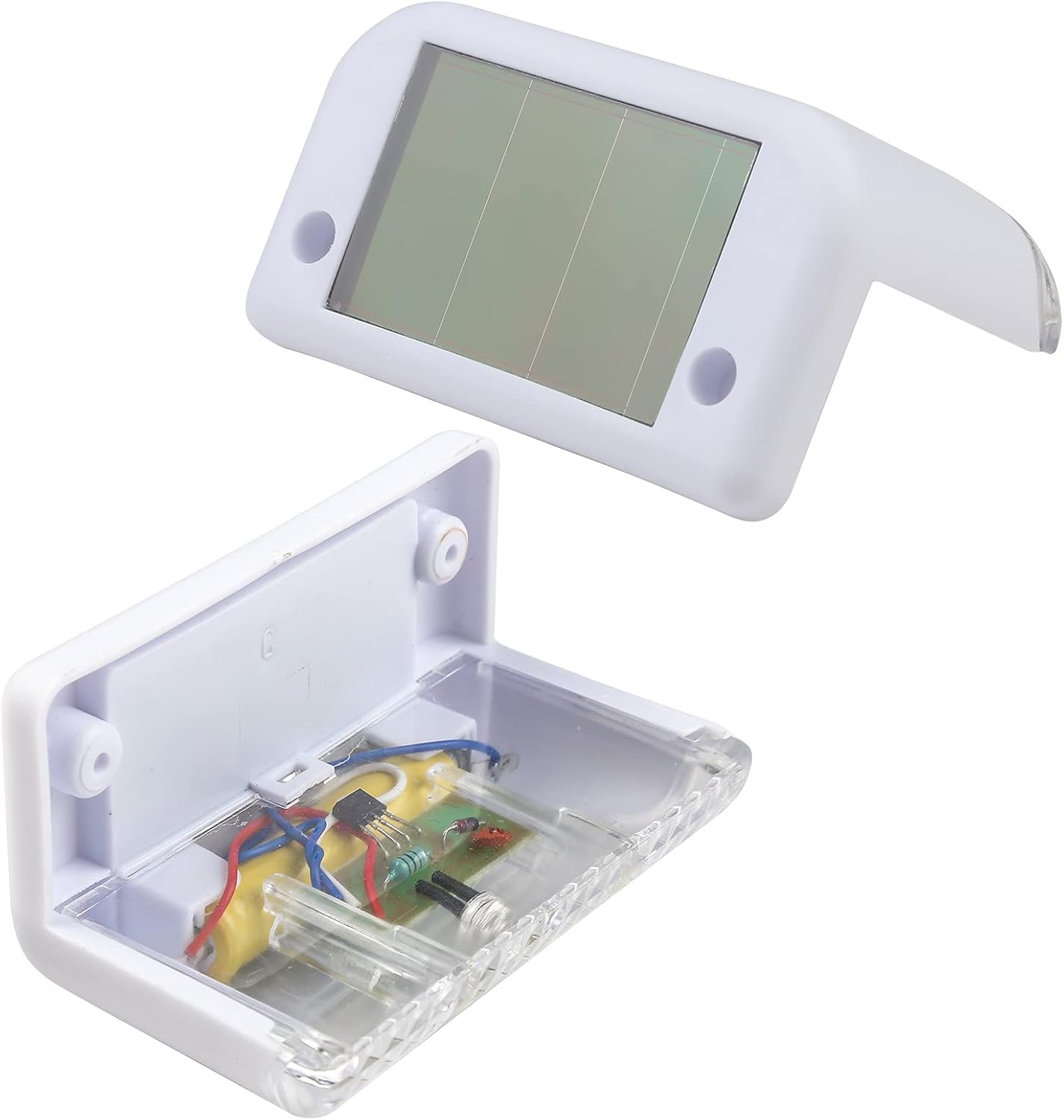 Pacote com 16 luzes solares à prova d'água, alimentadas por energia solar, para escadas, cercas, quintal, pátio, caminho (branco, branco) - 3