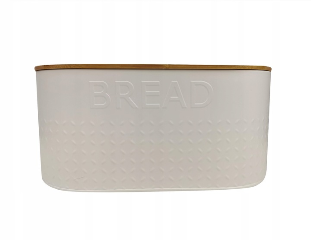 Chlebak pojemnik na pieczywo z pokrywą deska bambusowa biały CH03B