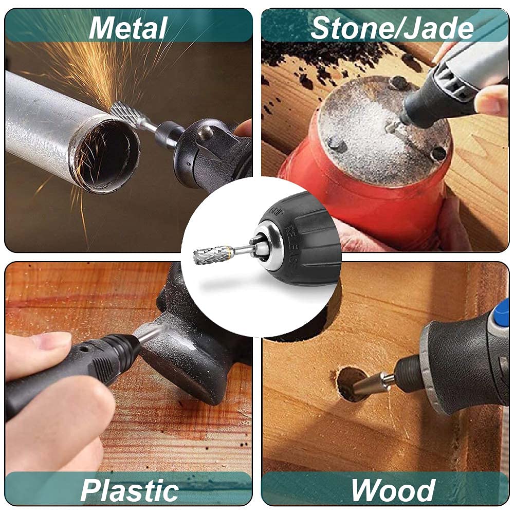 Set Frese Incisione Set 10 Frese Rotanti In Carburo HSS | Gambo 1/8" Per Incisione E Lucidatura | Doppio Taglio Lucidatura Metalli - Foto 6