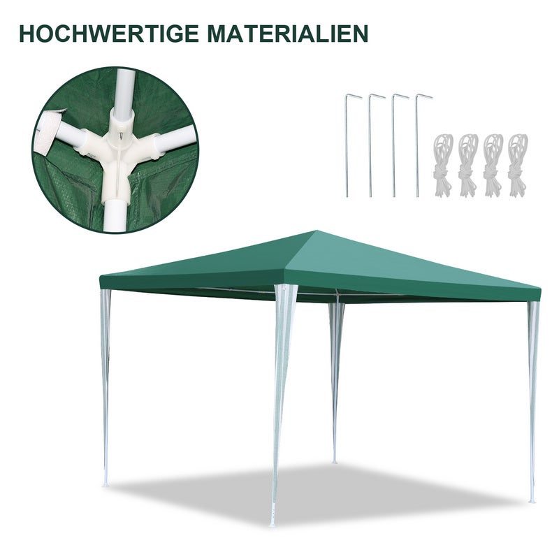 Carpa Pabellón Camping Carpa de fiesta impermeable Carpa de fiesta estable de alta calidad 3x3m Verde - 3