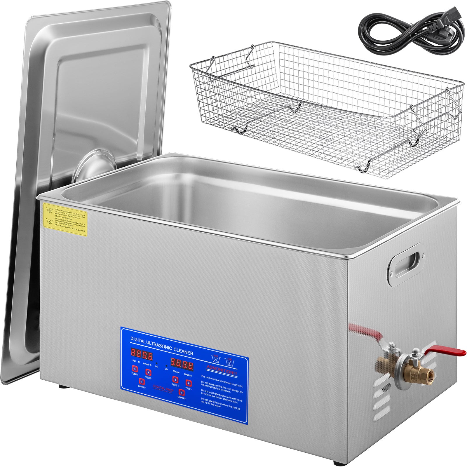 22L Nettoyeur à ultrasons SucceBuy en acier inoxydable Chauffage numérique Minuterie Machine de nettoyage de bijoux pour usage domestique commercial - 3