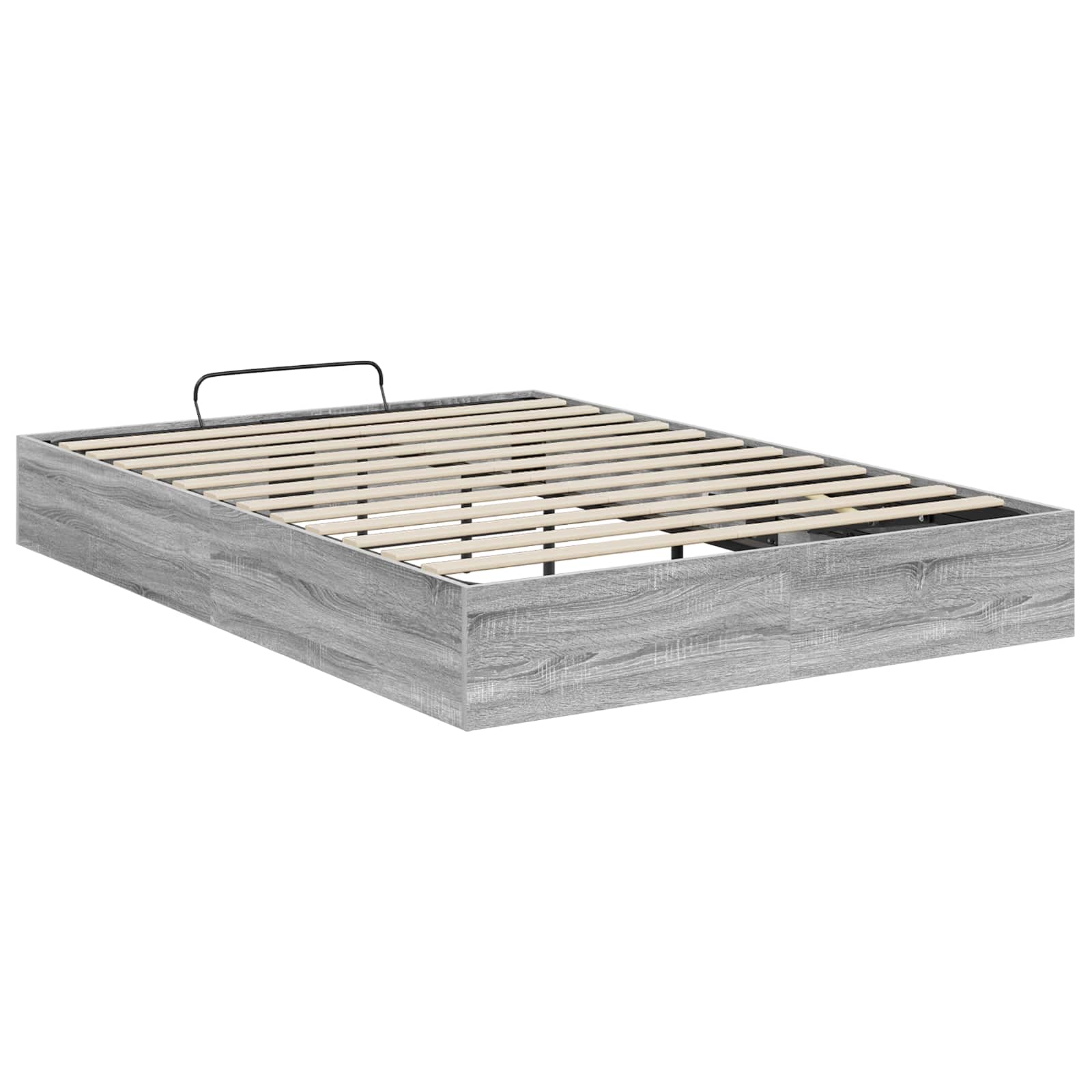 Cadre de lit ottoman en panneau de bois gris, pour la chambre, 120 × 200 cm - 7