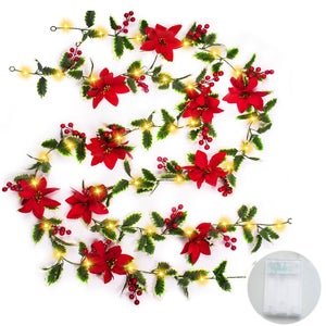 Calkkrer 3 Pièces 2m Guirlande De Noël Lametta Artificielle Guirlande