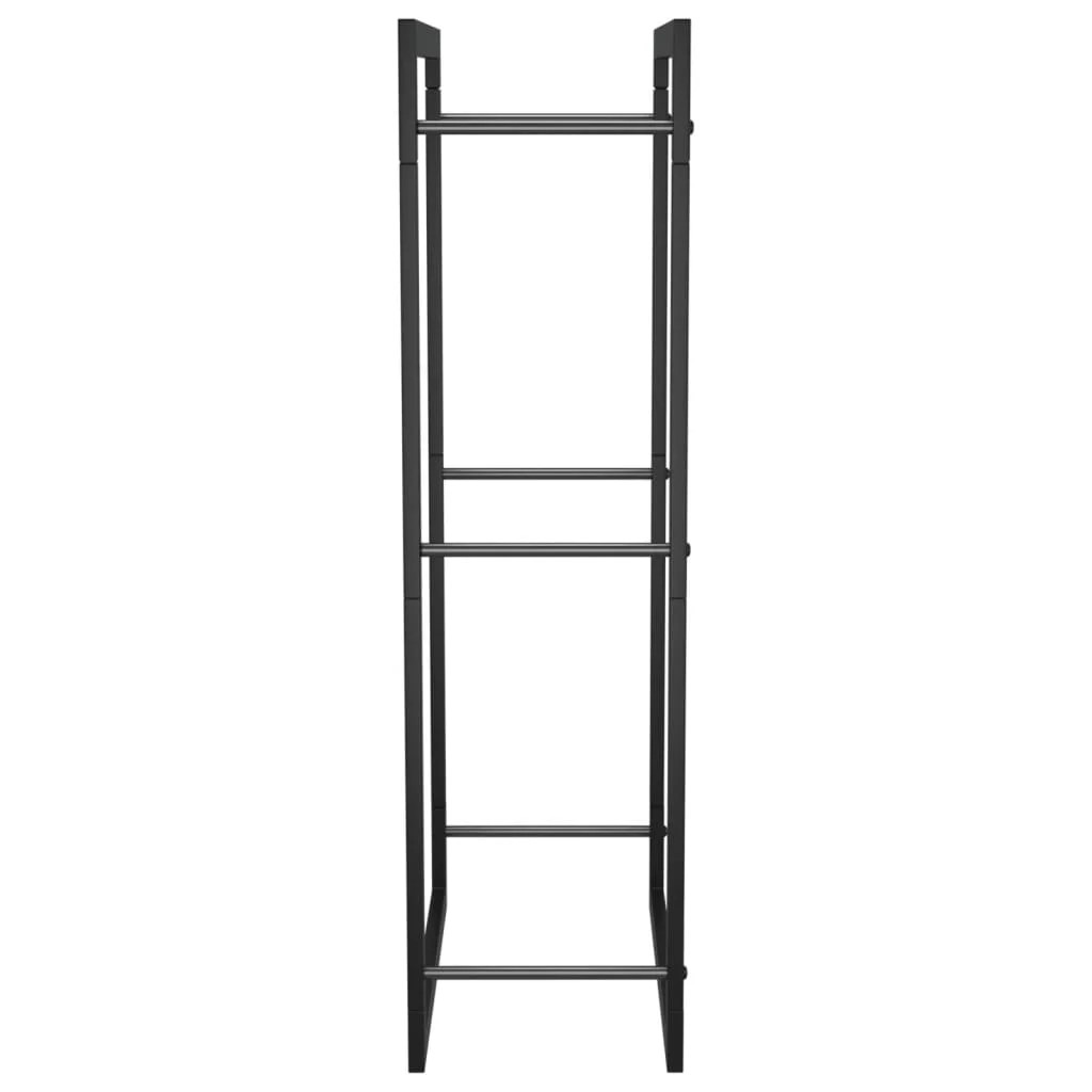 Portant de bois de chauffage Noir mat 50x28x94 cm Acier - 4