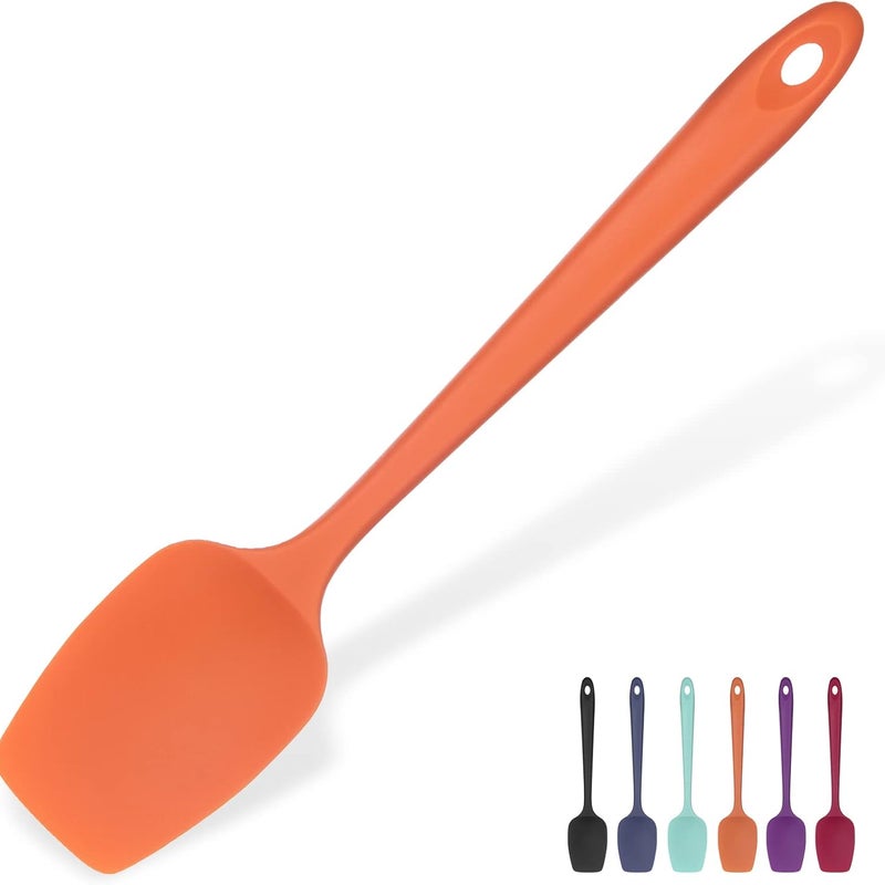 1 duża pomarańczowa silikonowa szpatułka 28,9*5,89 cm, elastyczna szpatułka z powłoką nieprzywierającą, odporna na temperaturę do 315℃, przyrząd kuche