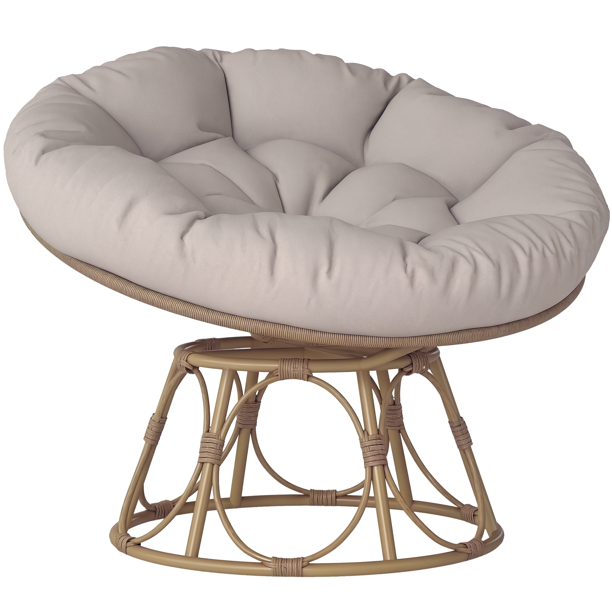 Fauteuil en rotin,pivotant à 360°,avec coussin d'assise,fauteuil rond d ...