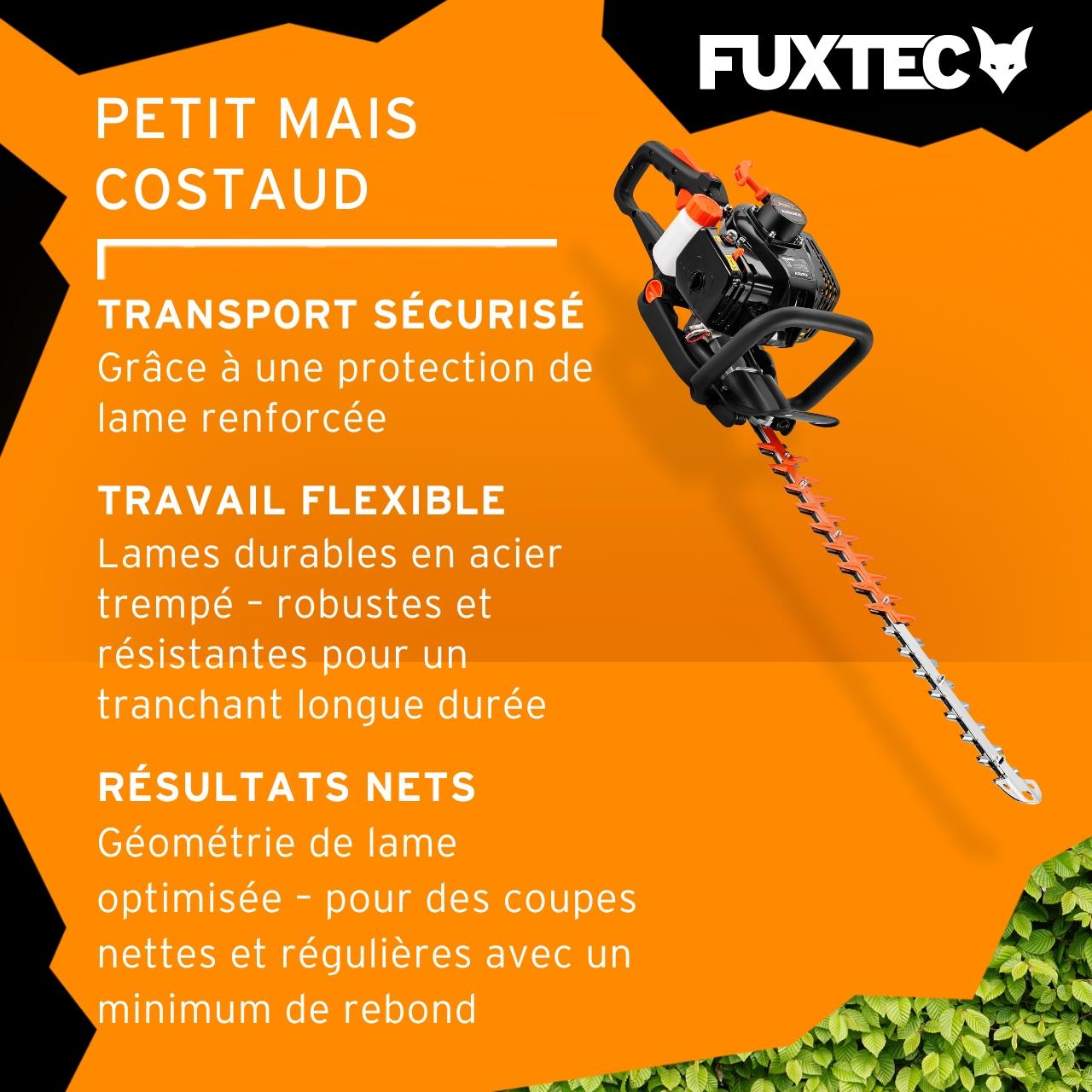 Taille-haies thermique FUXTEC FX-MH123ECO 2T 25,4 cm3, lame 560 mm, coupe 28 mm, ergonomique & anti-vibrations - 5