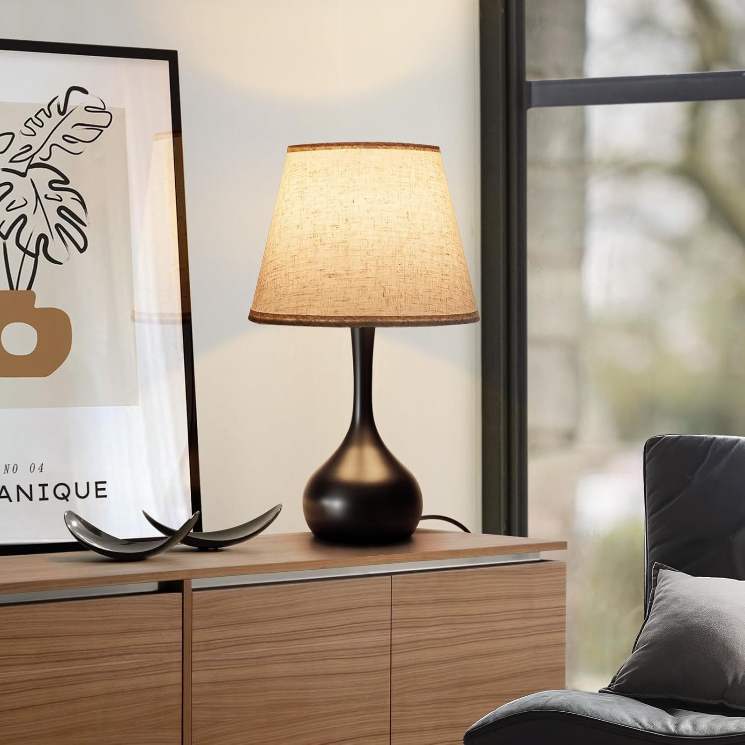 Lampada Da Comodino In Vetro Bohémien | 15.5 Cm Di Design Colorato Con Base In Legno, Ricaricabile USB | Luce Notturna Per Camera Da Letto, Soggiorno, Idea Regalo - 6