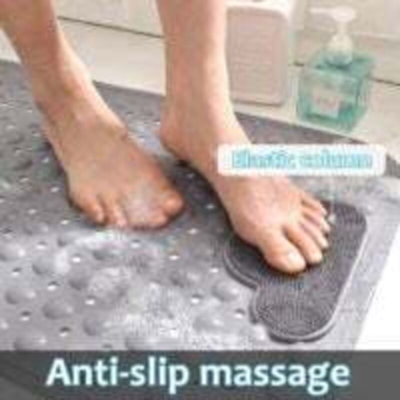 Tapis de douche antidérapant avec ventouses et trous d'évacuation, tapis de douche avec coussins de massage, grand tapis de douche pour la salle - 4