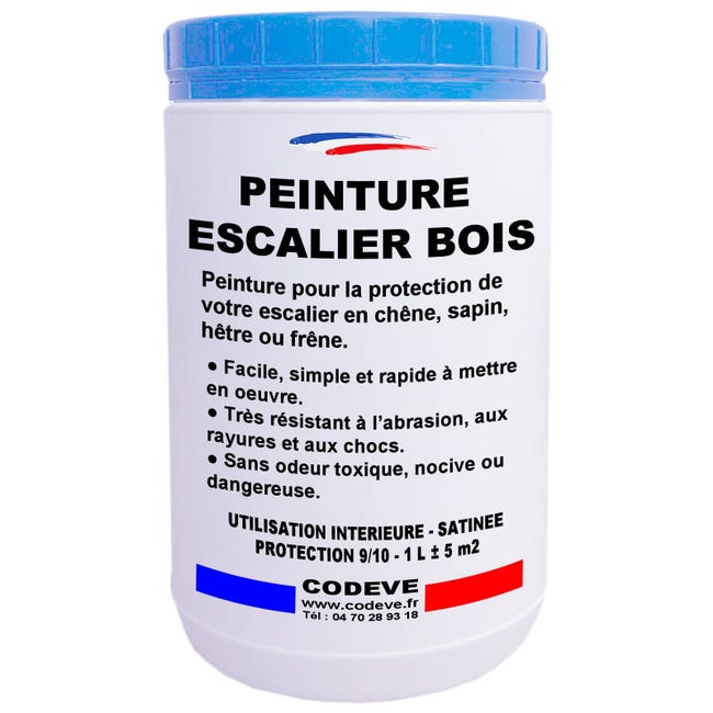 Peinture Escalier Bois 1 L Codeve Bois RAL 8017 Brun Chocolat peinture-escalier-bois-1-l-codeve-bois-ral-8017-brun-chocolat