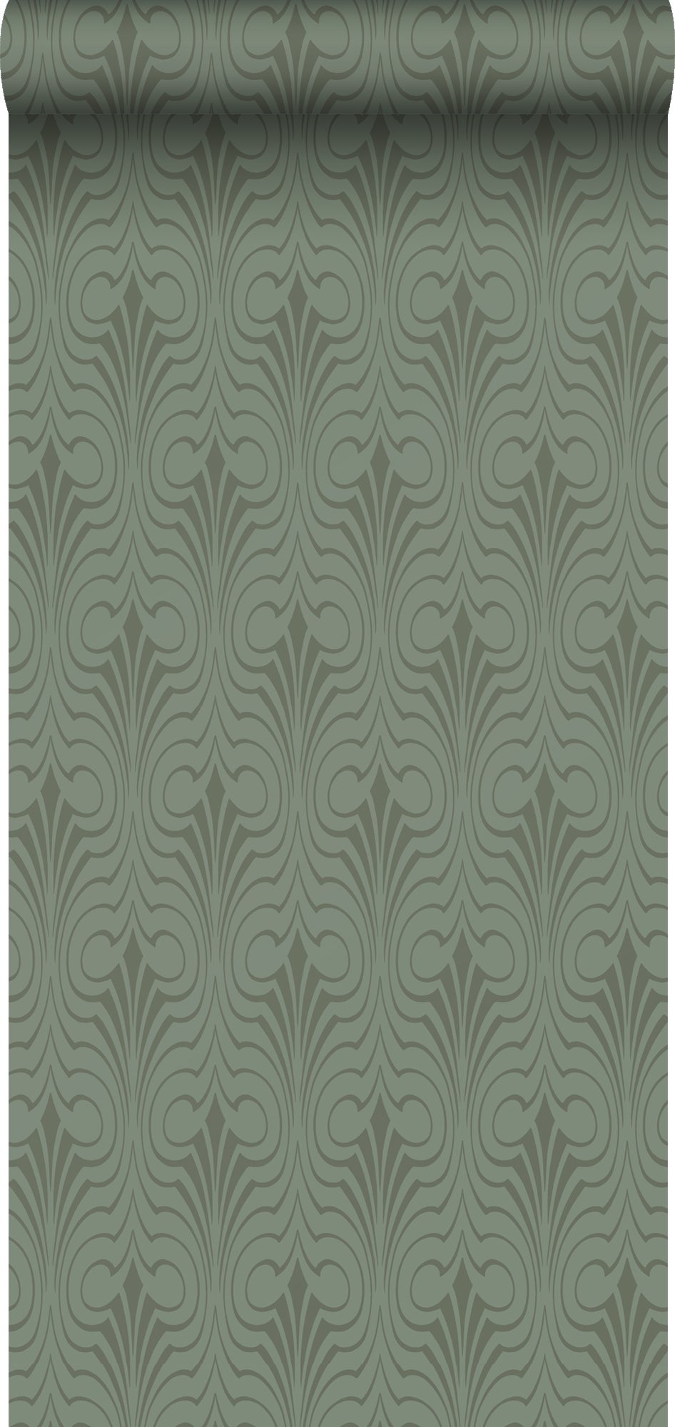 Tapeta forma graficzna szaro zielonym - 50 x 900 cm - ESTAHOME