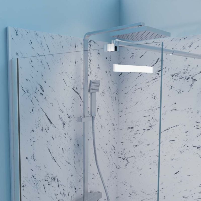 Paroi de douche italienne 120+40 x 200cm CALYPSO verre 8 mm avec volet pivotant - 4