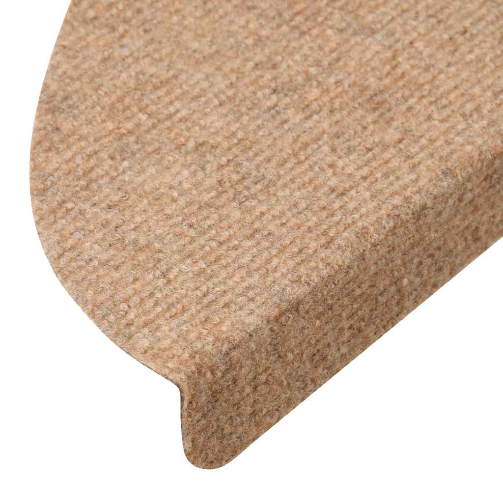 vidaXL Tapis d'escalier auto-adhésifs 30 pcs beige 56x17x3 cm - 7