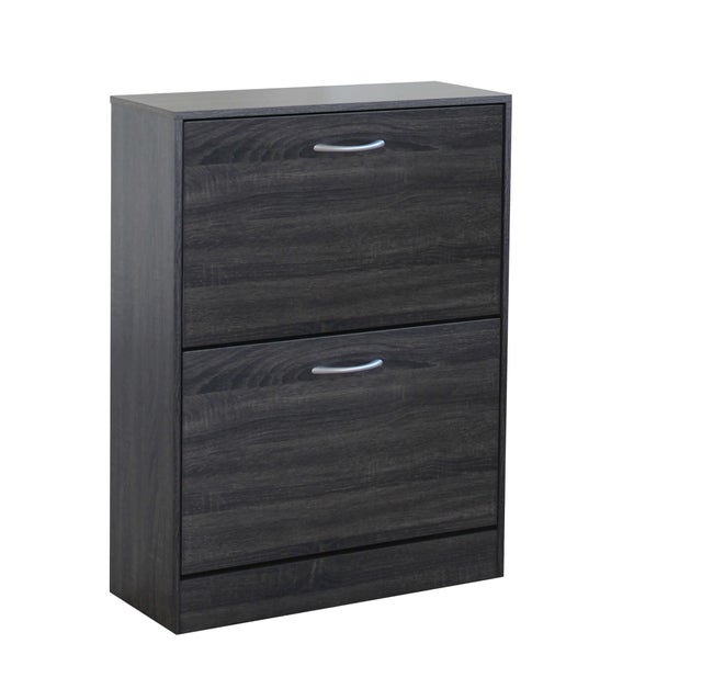 MilaniHome.it - Scarpiera Con 2 Ante In Legno Di Design Porta Scarpe Di Alta Qualità, Cm 60x24x80 H Colore: Grigio scurodi coloreGrigio scuro