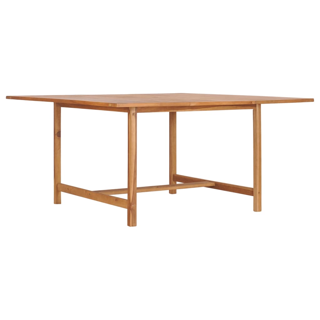 Table à manger de jardin carré en Bois Marron 4 places - 8