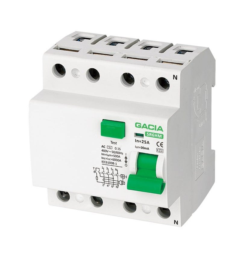 FI-SCHALTER 16,25,40,63A 2P 4P 30mA 300mA Typ A,AC,FI-Schutzschalter GACIA TÜV E - Foto 6