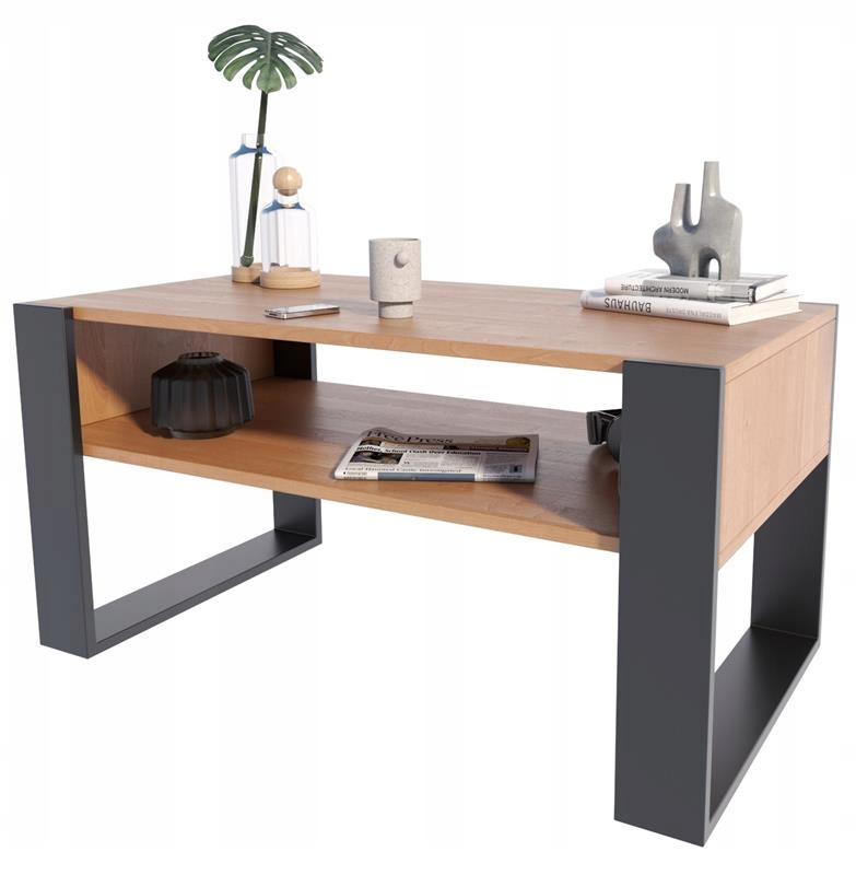 Ława stolik kawowy KAJA olcha czarny stół z półką