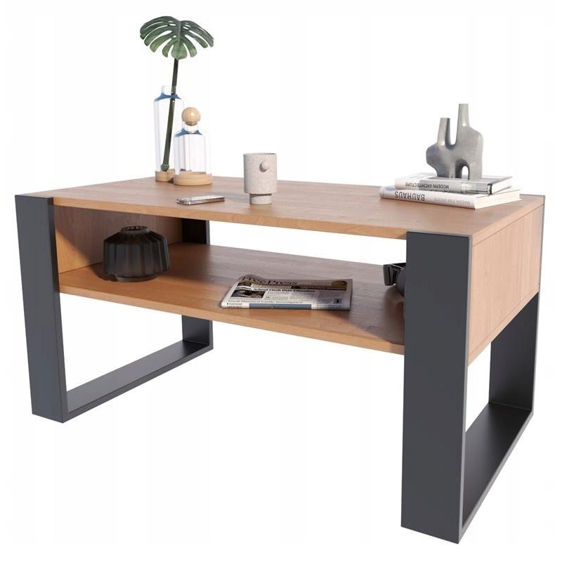 Ława stolik kawowy KAJA olcha czarny stół z półką