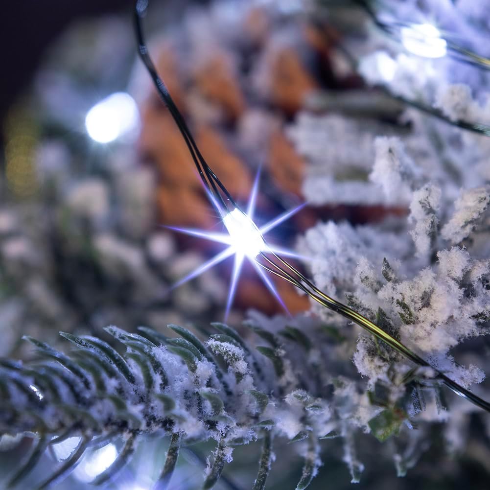 Guirlande lumineuse 100 m 1000 LED fil de cuivre vert étanche intérieur/extérieur avec télécommande, Lumière blanche. - 6