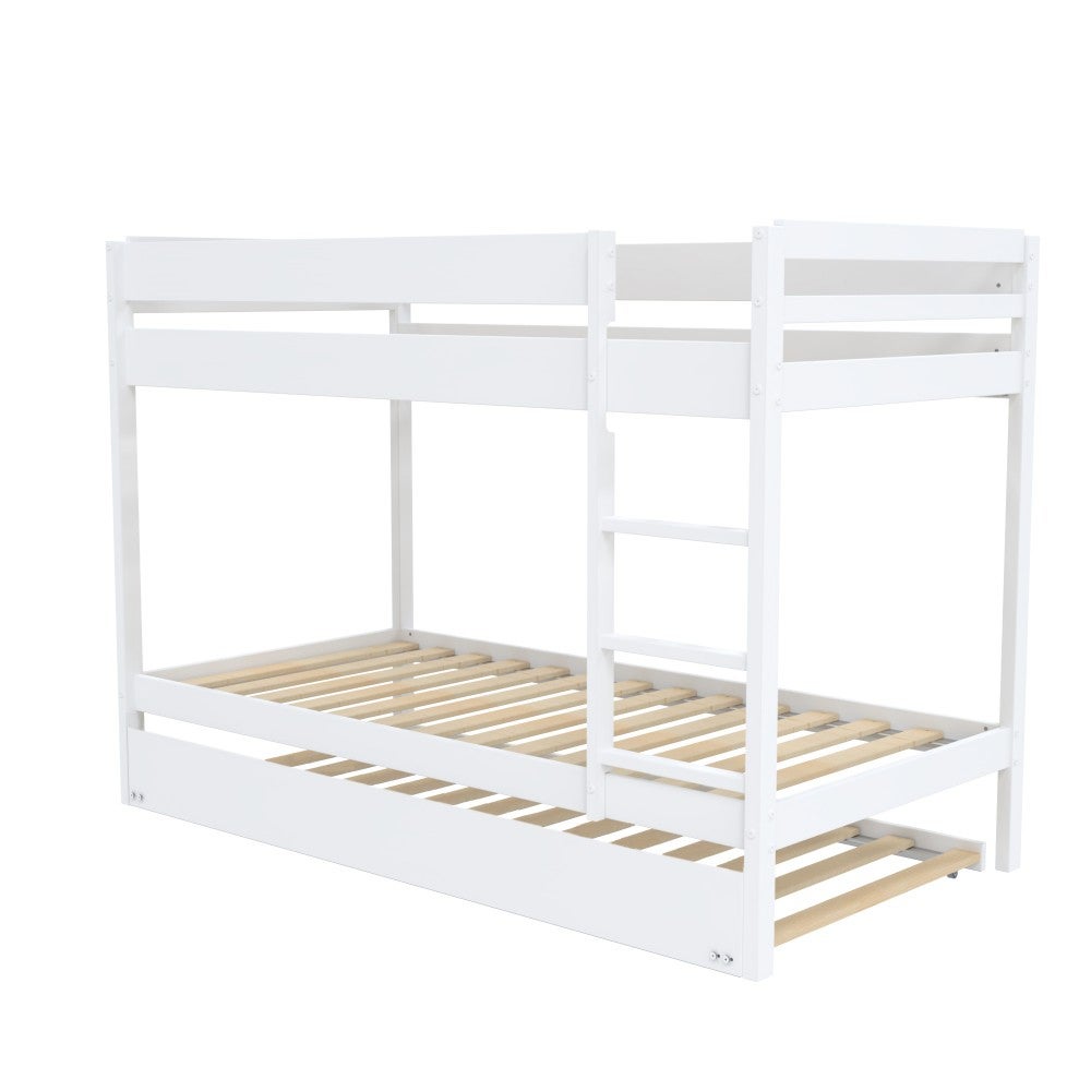 LIT SUPERPOSE WALLY 90x190 + 2 SOMMIERS + 1 LIT TIROIR/ BLANC - 5