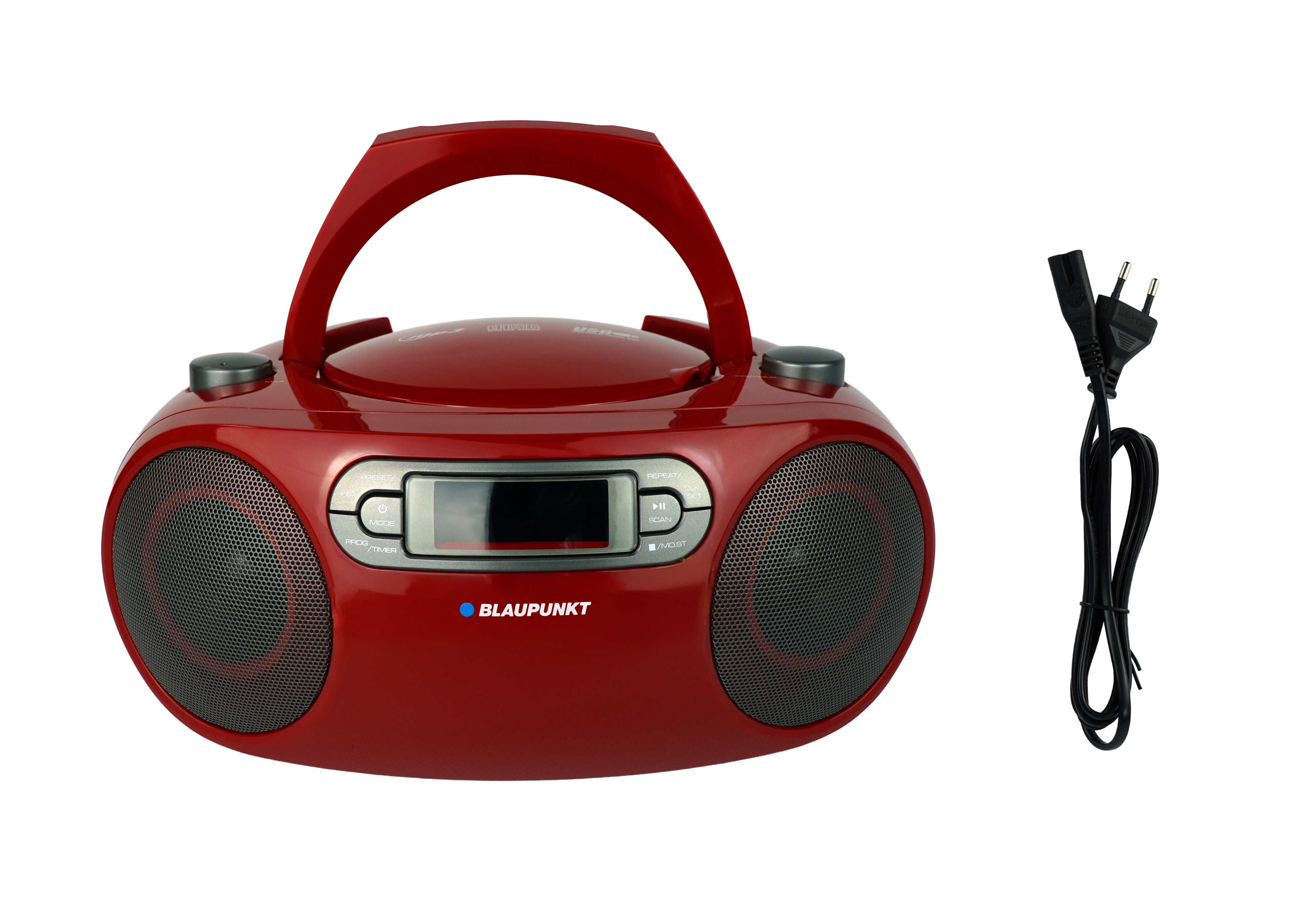 Boombox Zegar Radio CD USB AUX Czerwony Blaupunkt BB18RD - 2