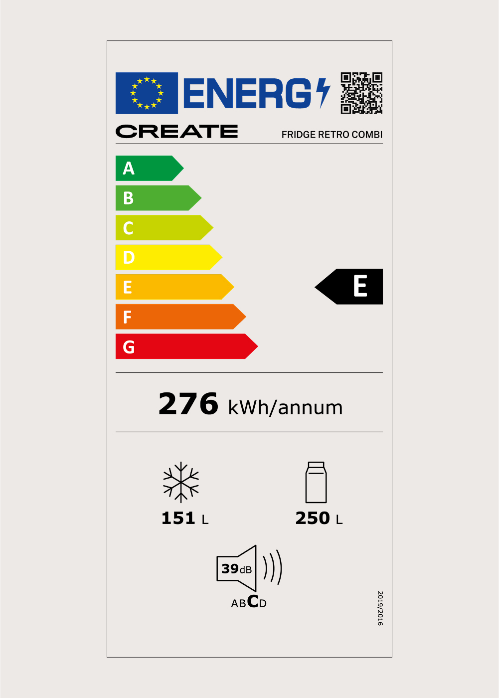 CREATE - FRIDGE RETRO COMBI - Frigorifero combinato in stile retrò 401L - 8