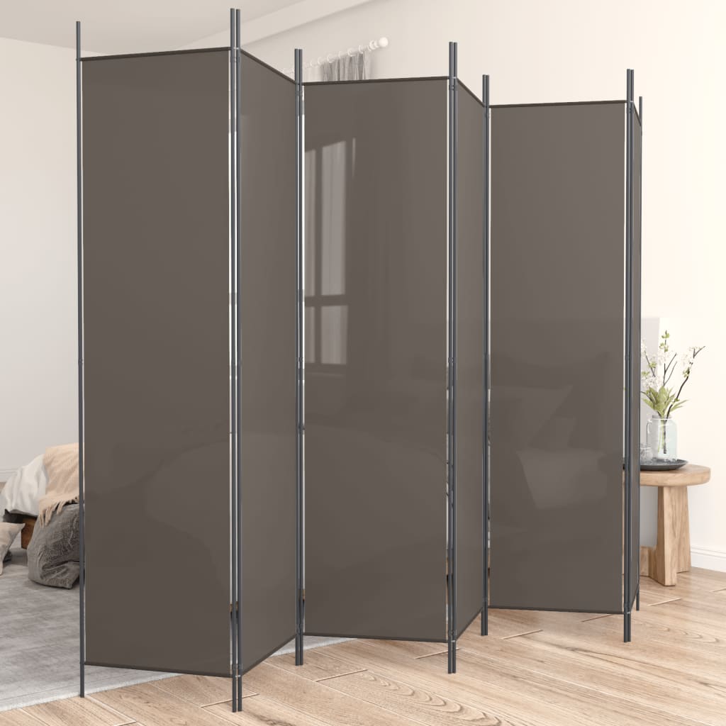 Maison exclusive - biombo divisor de 6 paneles de tela gris antracita 300x220 cm