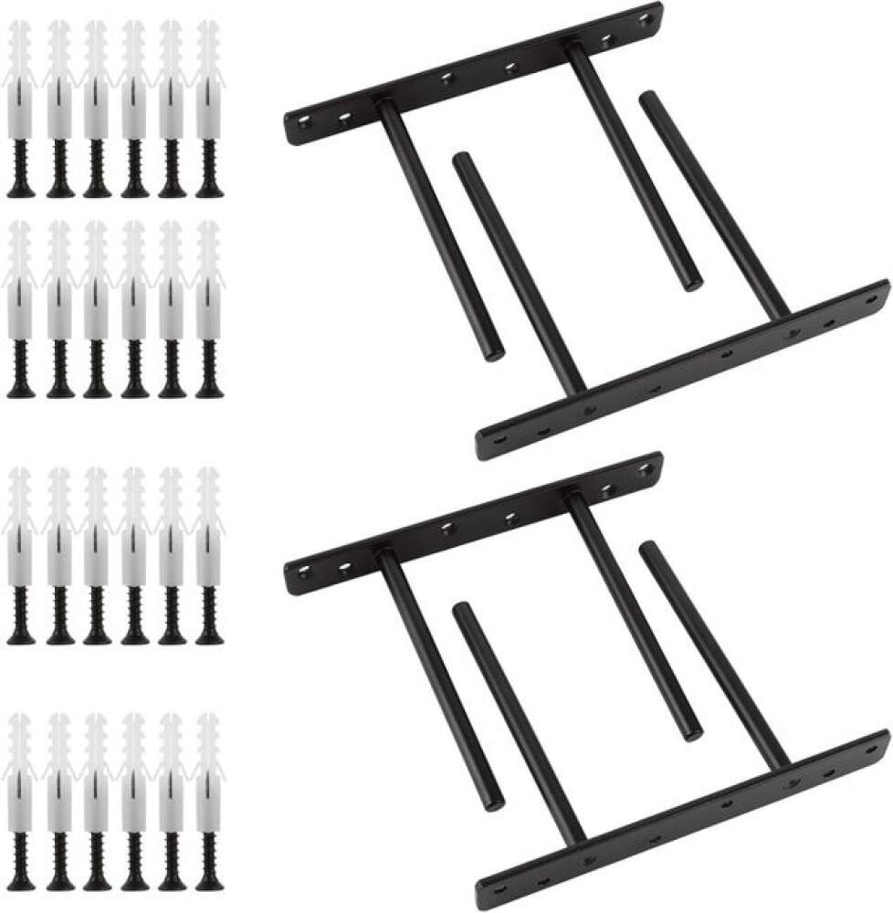 2 sztuki czarnych składanych uchwytów ściennych, 400 x 170 mm składany uchwyt konsoli, wytrzymały składany uchwyt, wsporniki półek