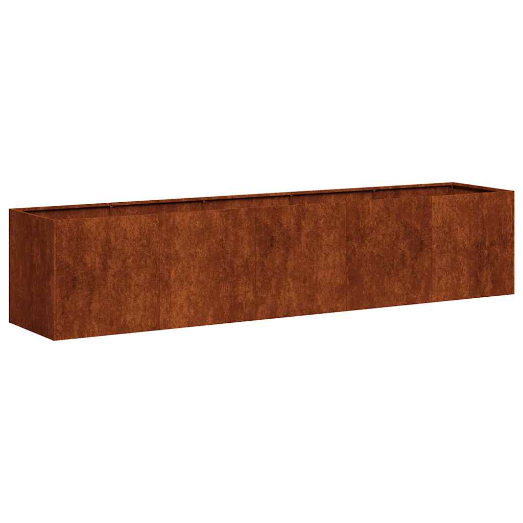 vidaXL Jardinière rouillé 200x40x40 cm acier inoxydable - 2