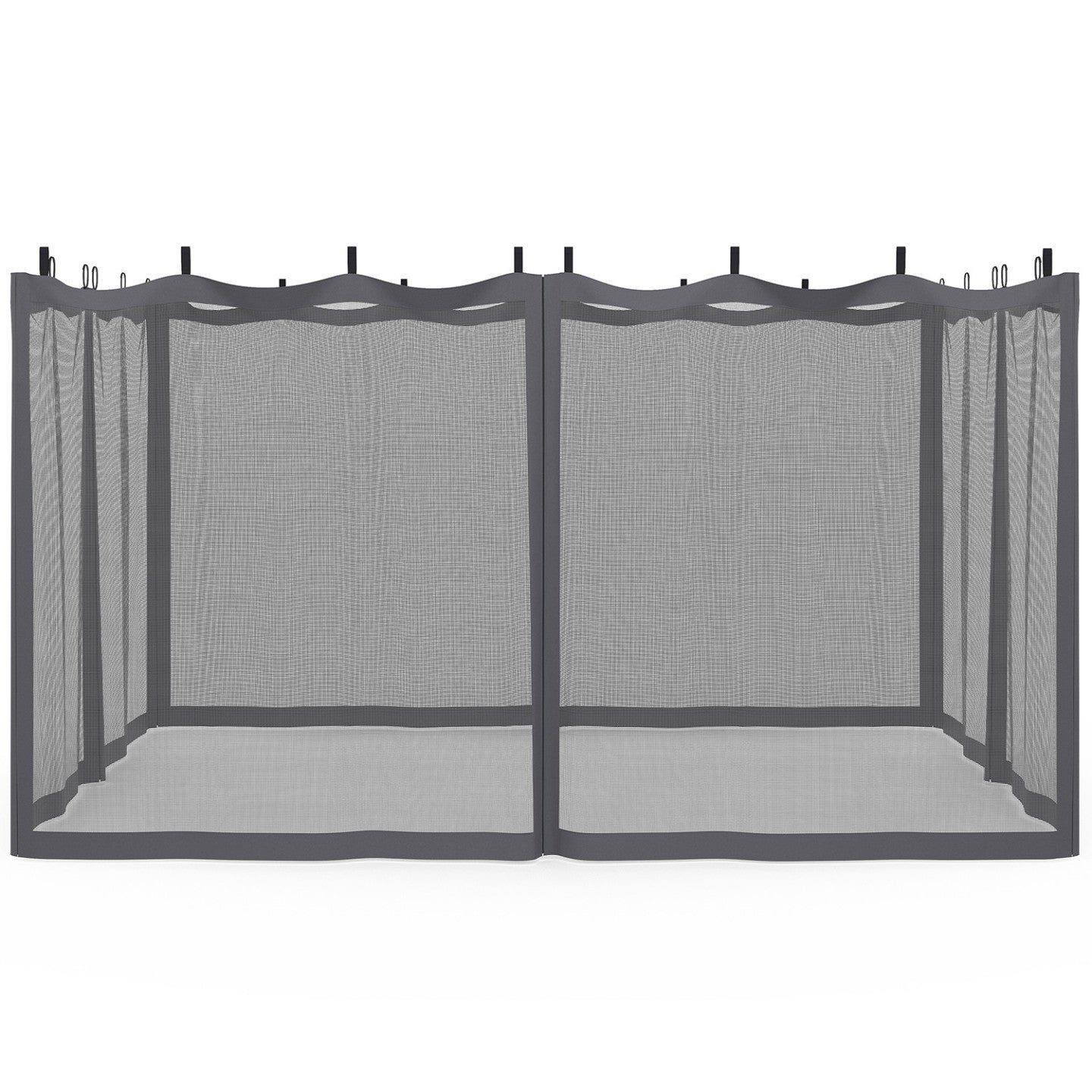 Lot de 4 moustiquaires pour pergola bioclimatique 3x4 gris zippés + crochets - 3
