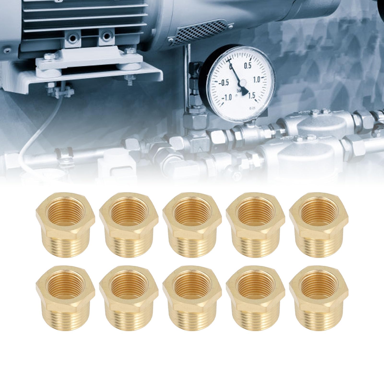 Adaptateur Tuyau Laiton Réducteur 1/4 NPT Mâle X 1/8 NPT Femelle - Connecteur Robuste Pour Air, Gaz, Carburant Et Eau - Parfait Bricolage