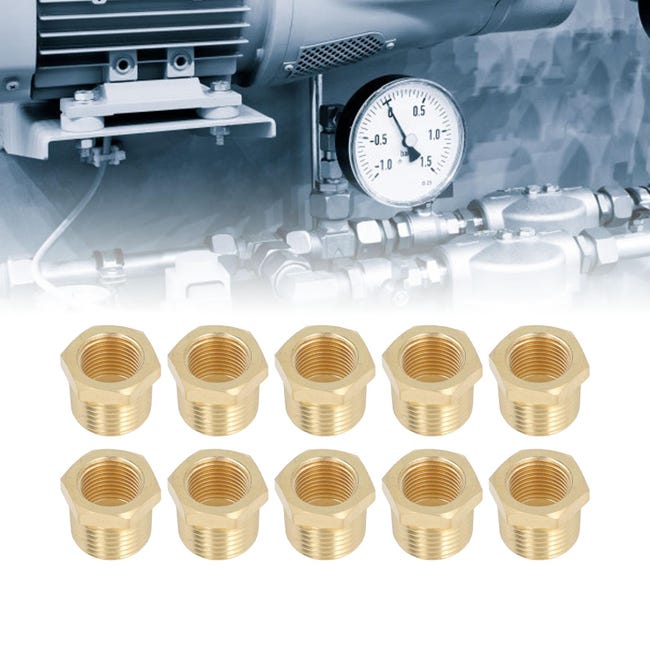 Adaptateur Tuyau Laiton Réducteur 1/4 NPT Mâle X 1/8 NPT Femelle - Connecteur Robuste Pour Air, Gaz, Carburant Et Eau - Parfait Bricolage