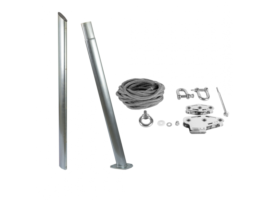 Poteau Pour Voiles Ombrage En Acier Galvanisé Hauteur Réglable 275cm Avec Base 75° - 4
